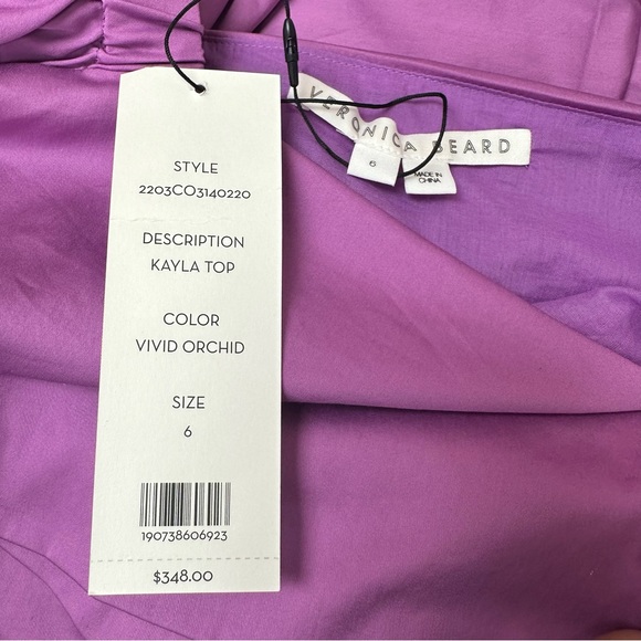 Veronica Beard Kayla Top in Vivid Orchid - Picture 7 of 7